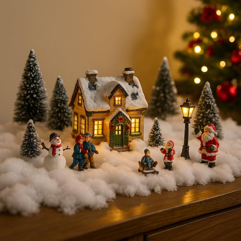 Pextian Christmas Fake Snow Decor, Fluffy Artificial Snow Fake Snow Decoration, Flame Resistant Indoor Cotton Snow Blanket for Xmas Village, Nativity, Xmas Tree, Crafts, Photo Prop, Xmas Decorations (5.6OZ) - Image 5